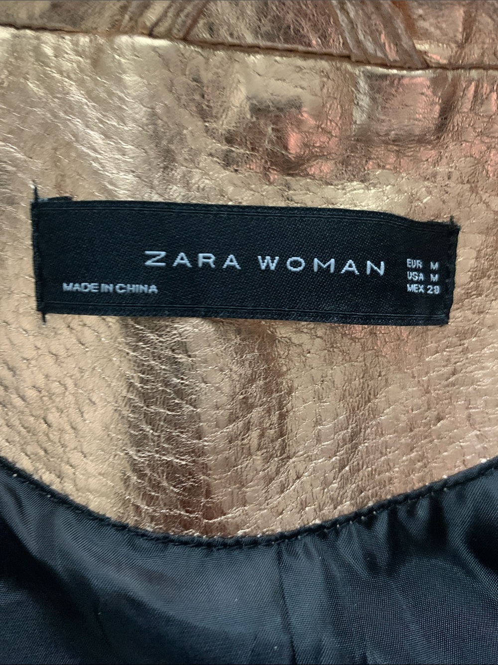 Metallic Rose Gold Moto Jacket - Women Size M - Picture 4 of 7